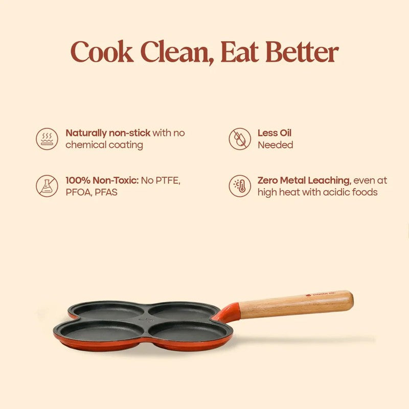 Cumin Co Enamel Cast Iron Appam Pan - Rust media 10