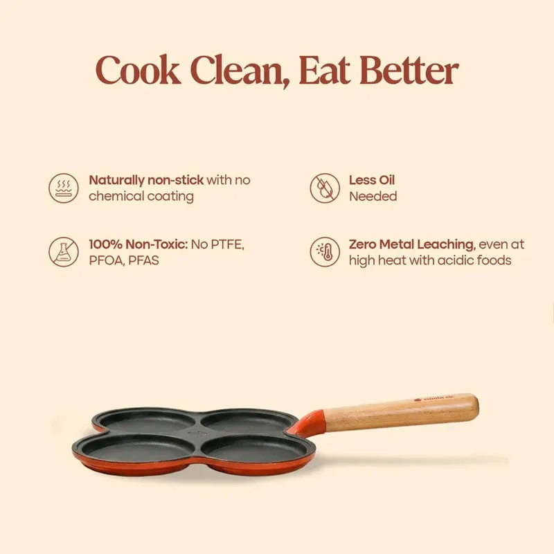 Cumin Co Enamel Cast Iron Appam Pan - Rust media 10