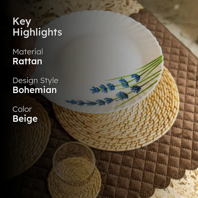 Vrita Twist Rattan Table Mat - Set Of Six media 2