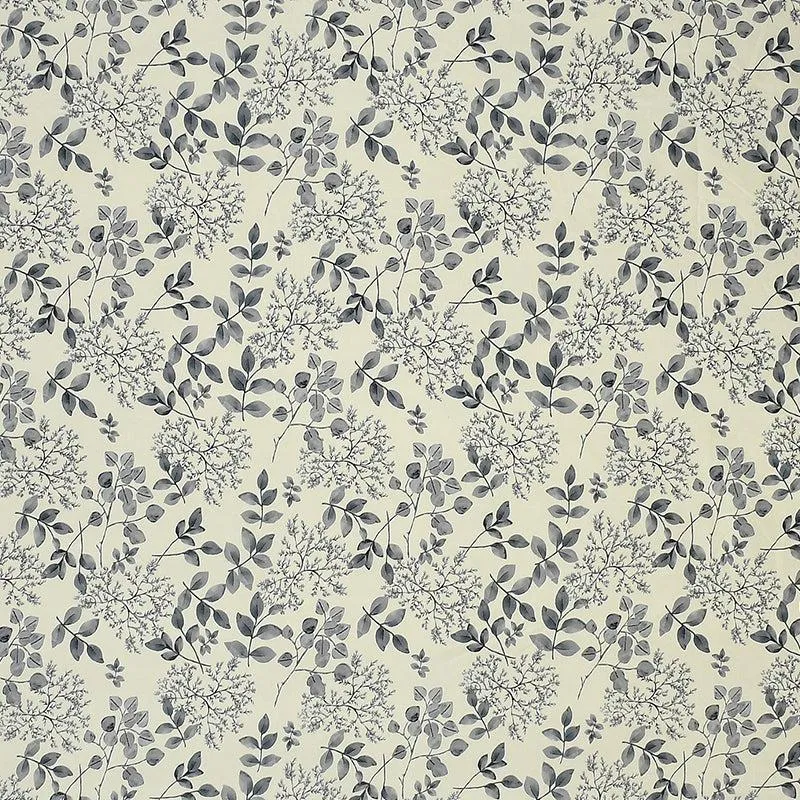 All-over grey floral pattern on a cream background