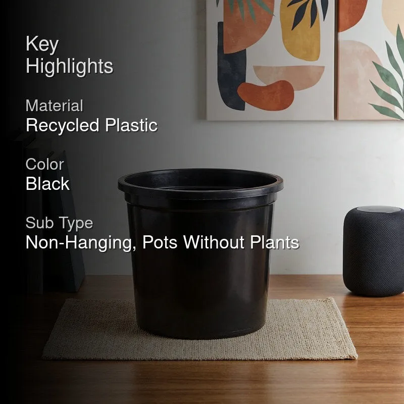 Ugaoo UV Treated Black Plastic Pot (60 CM) - Set Of Three media 2