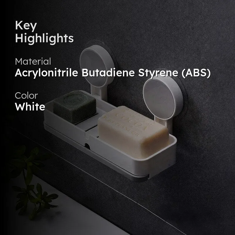 Non-Drill Wall Mounted Soap Rack with Drain Tray media 2