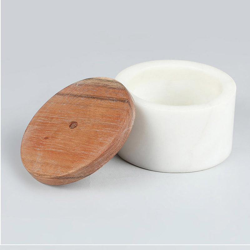 Alabark Marble Storage Jar With Wood Lid - 100 ML media 4