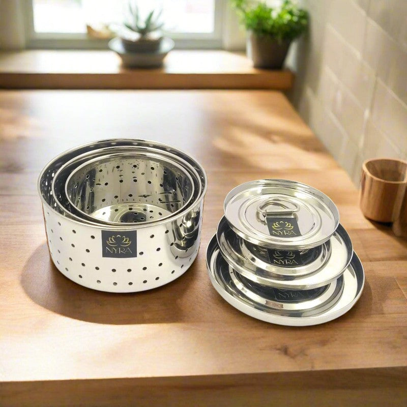 Hive Silver Stainless Steel Containers - Set Of Three media 4
