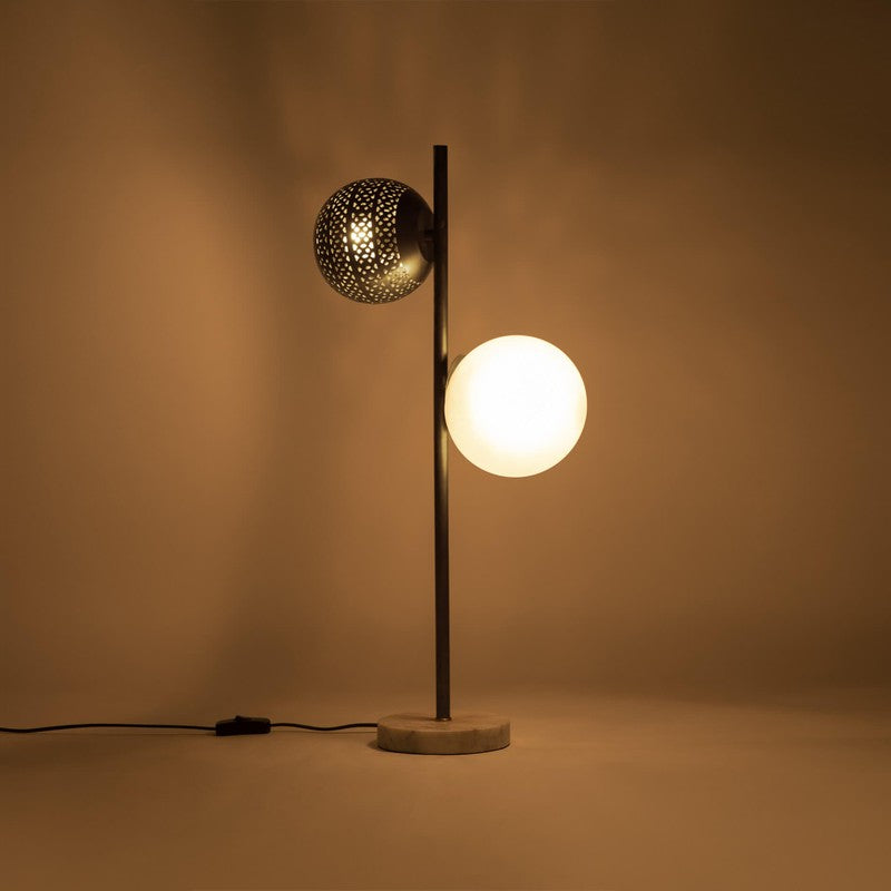 Orange Tree New Soma Gold Mild Steel Table Lamp - Metallic,White