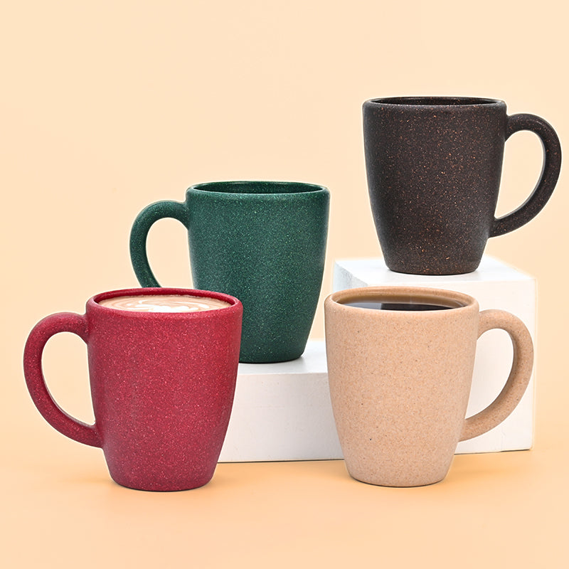 Natura Brew Rice Husk Coffee Mug (300 mL Each) - Set of Four