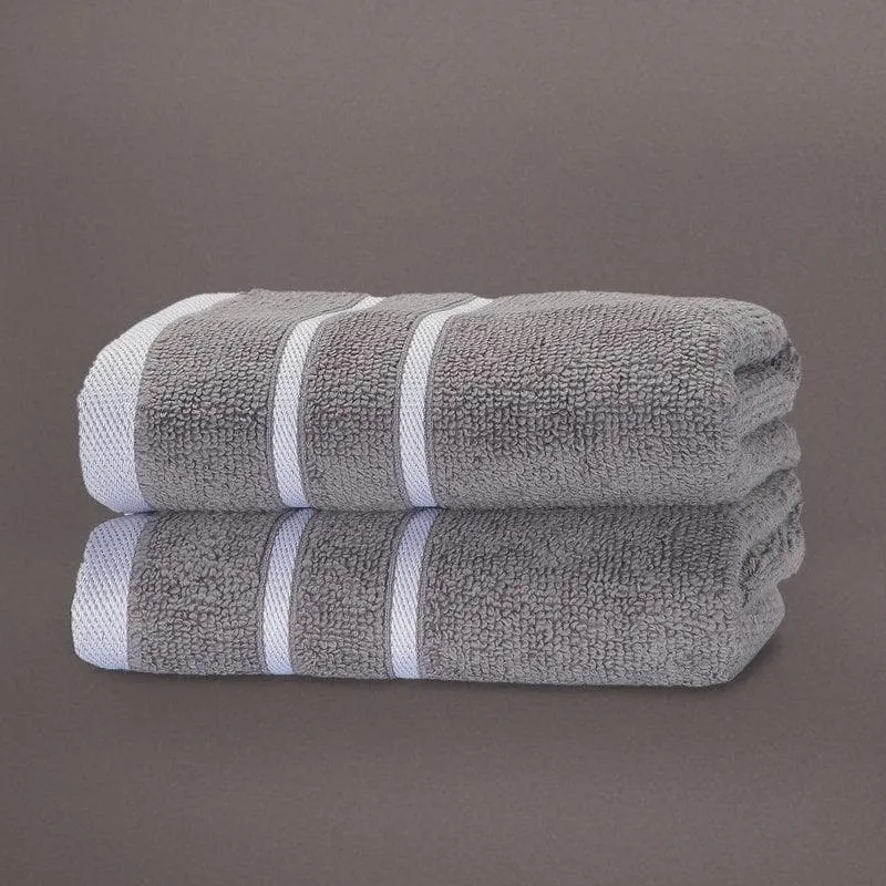 Grey Oh-so-soft Hand Towel - Set of Two media 1