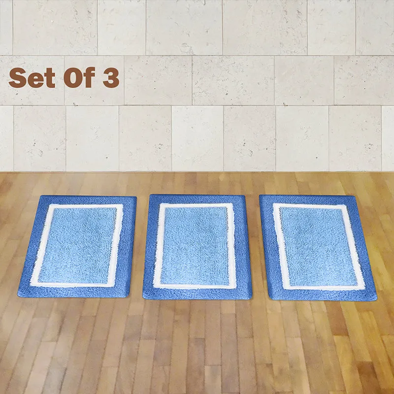 Luxe Anti Skid Bath Mat (Light Blue) - Set Of Three media 1