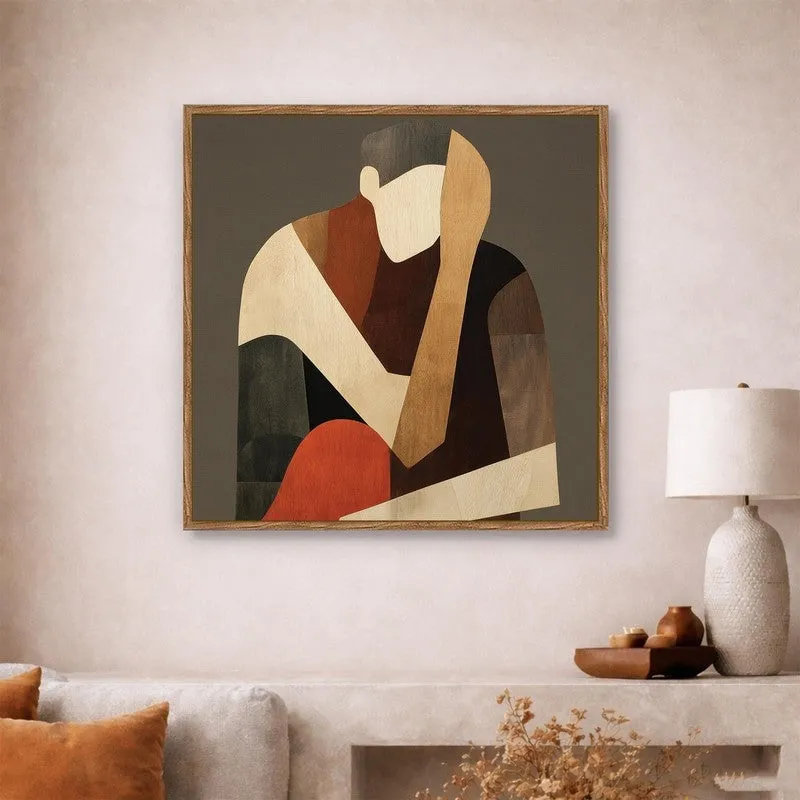 Geo Figurine Canvas Wall Art With Frame media 3