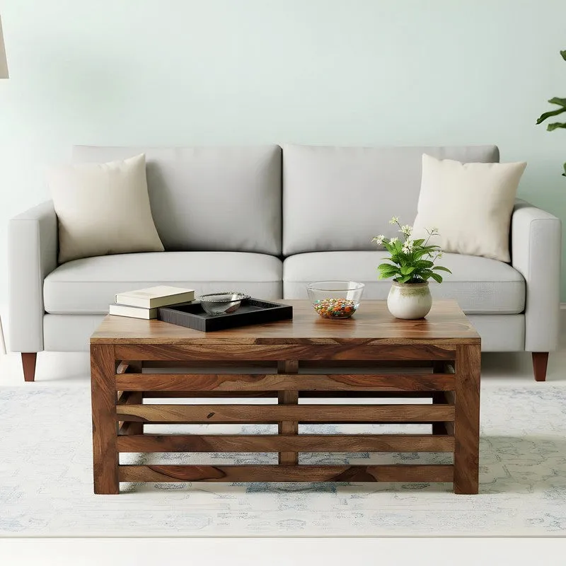 Cenrox Sheesham Wooden Center Table - Brown media 3
