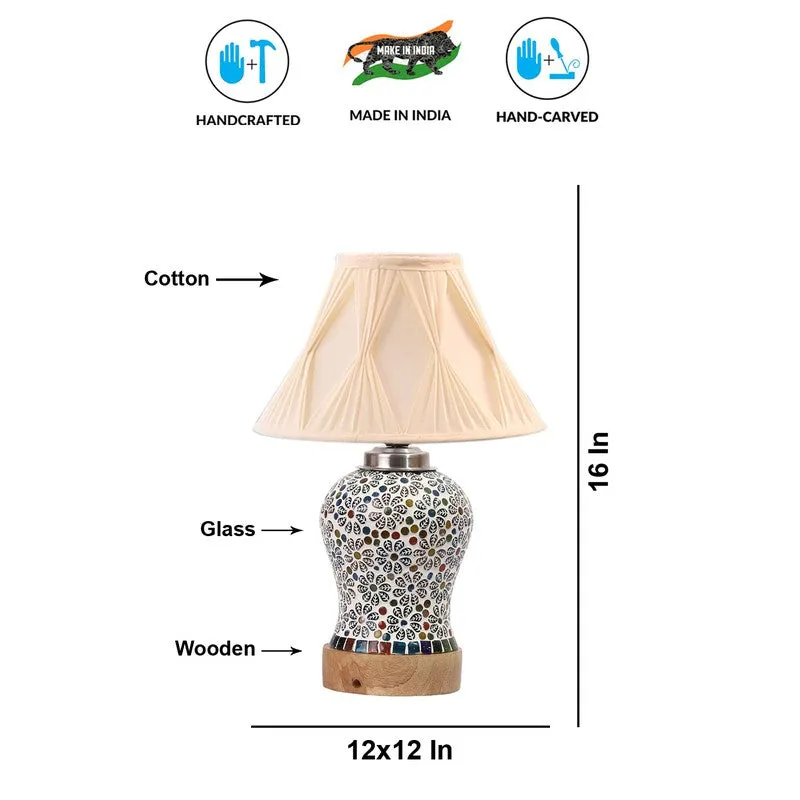 Santora Smocked Wooden Table Lamp - Multicolor media 9