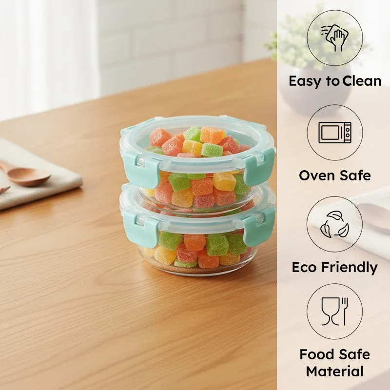 Grabix Leak Proof Glass Lunch Box (420 mL Each) - Set Of Two media 1
