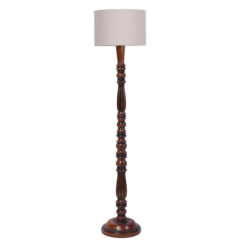 Masiya Vintage Wooden Floor Lamp - Grey media 4