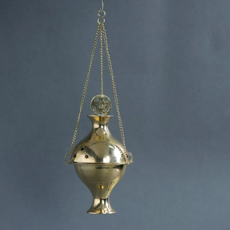 Brass Dena Hanging Loban Dhoop Holder media 4