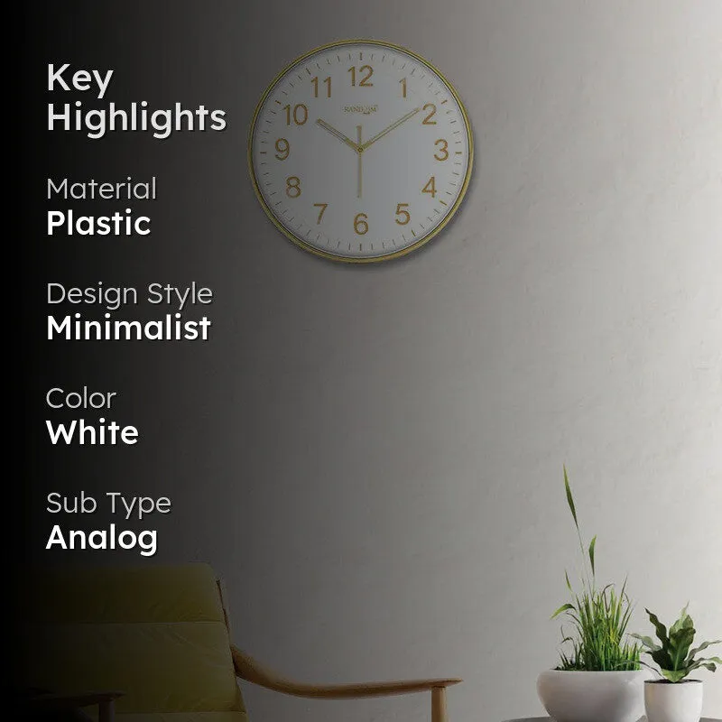 Goldenora Premium Silent Sweep Wall Clock - White media 2