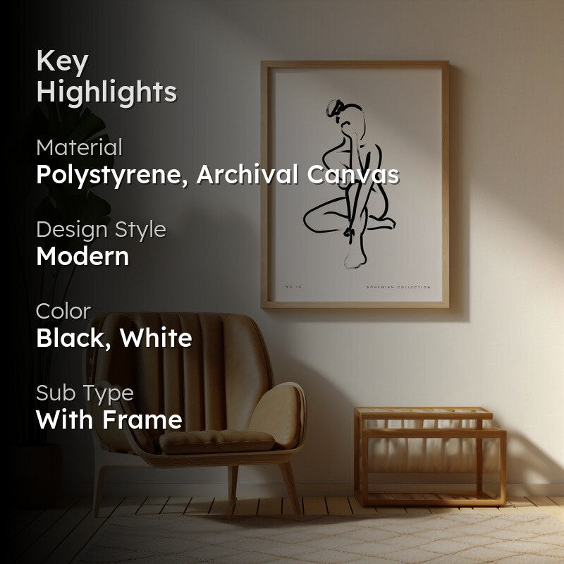 Meditazione Archival Canvas Wall Art - Natural Brown Frame media 2