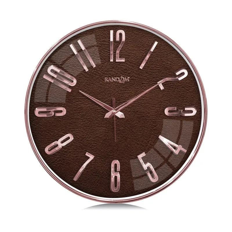 Elite Numeric Plastic Wall Clock - Brown & Rose Gold media 3