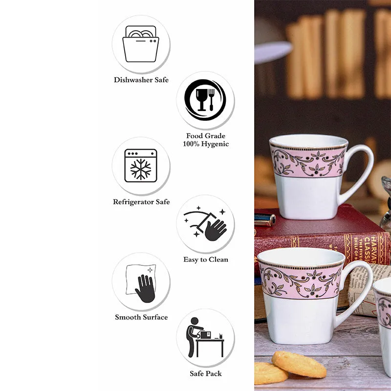 Sonaki Lemi Floral Bone China Tea Cup (180 mL Each) - Set Of Six media 3