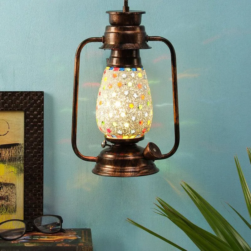 Divyara Mosaic Lantern Iron Wall Lamp - Copper media 1