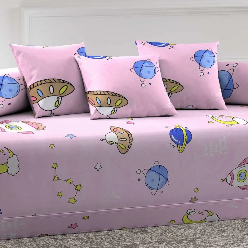 Zippyra Printed Diwan Set - Six Piece Set media 4