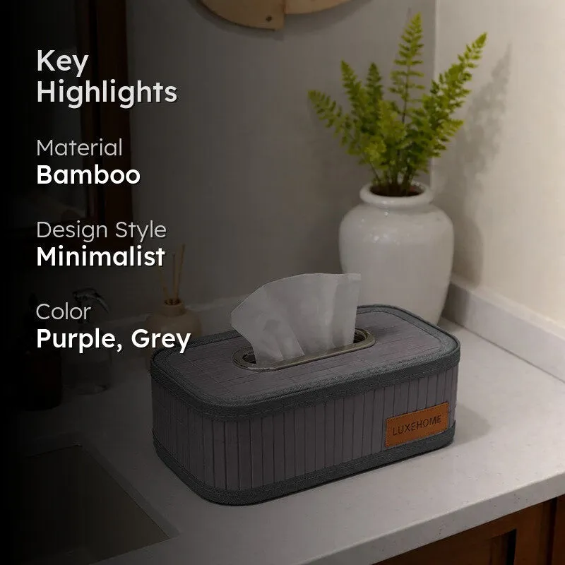 EcoNest Bamboo Tissue Holder - Purple,Grey media 2