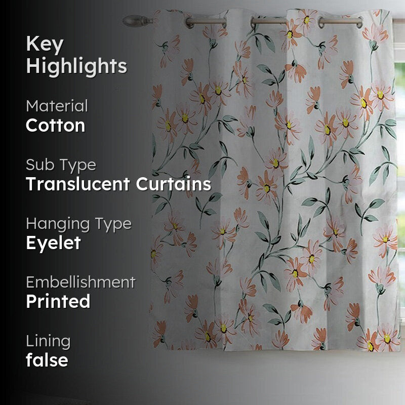Floral Whispers Cotton Curtain media 2
