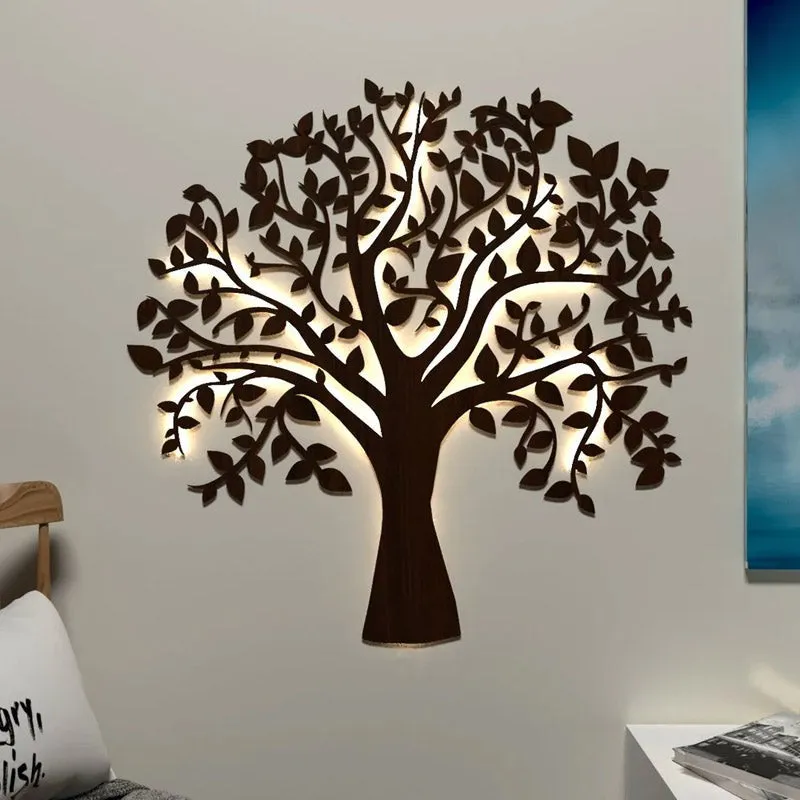 Tree Of Life LED Strip Light MDF Wall Accent media 1