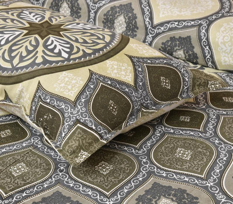 Mayuri Ethnic Cotton Bedsheet (Olive) - 160 TC media 6