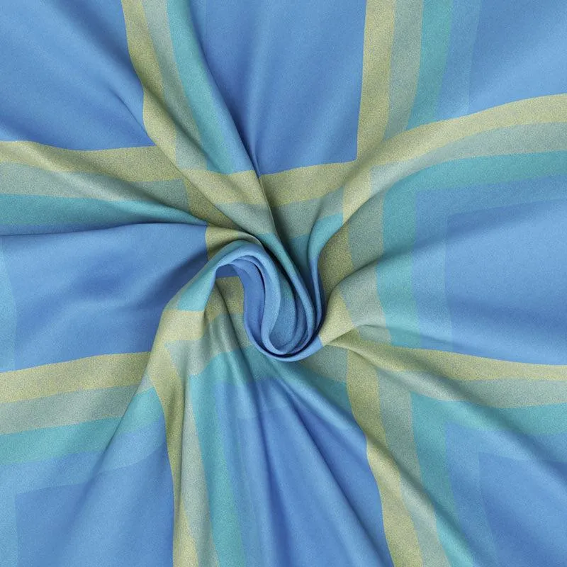 Nautica Thistle Layers Geometric Cotton Bedsheet (Blue) - 160 TC media 6