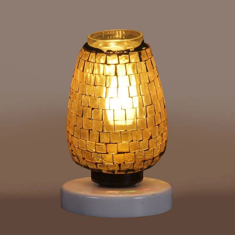 Lurella Mosaic Glass Table Lamp With Wooden Base - Multicolor media 7