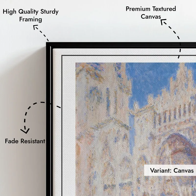 Rouen Cathedral West Facade Archival Canvas Wall Painting - Black Frame media 7