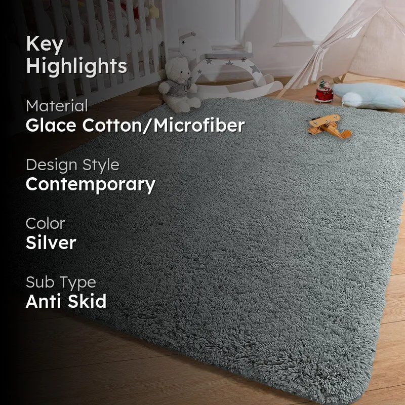 Vegas Luxe Micro Fiber Area Rug - Silver media 2