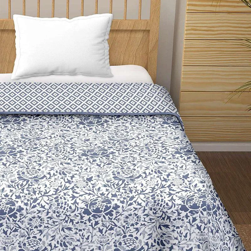 Dyuti Reversible Cotton Dohar (Blue)  - 180 GSM media 5