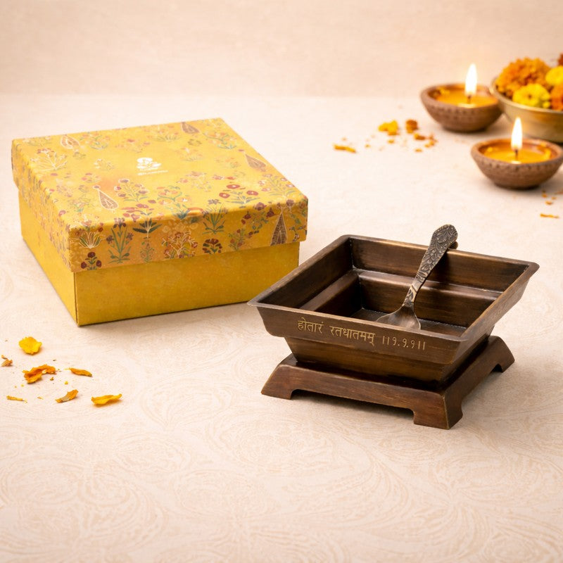 Mini Hawan Kund With Spoon - Two Piece Set media 5