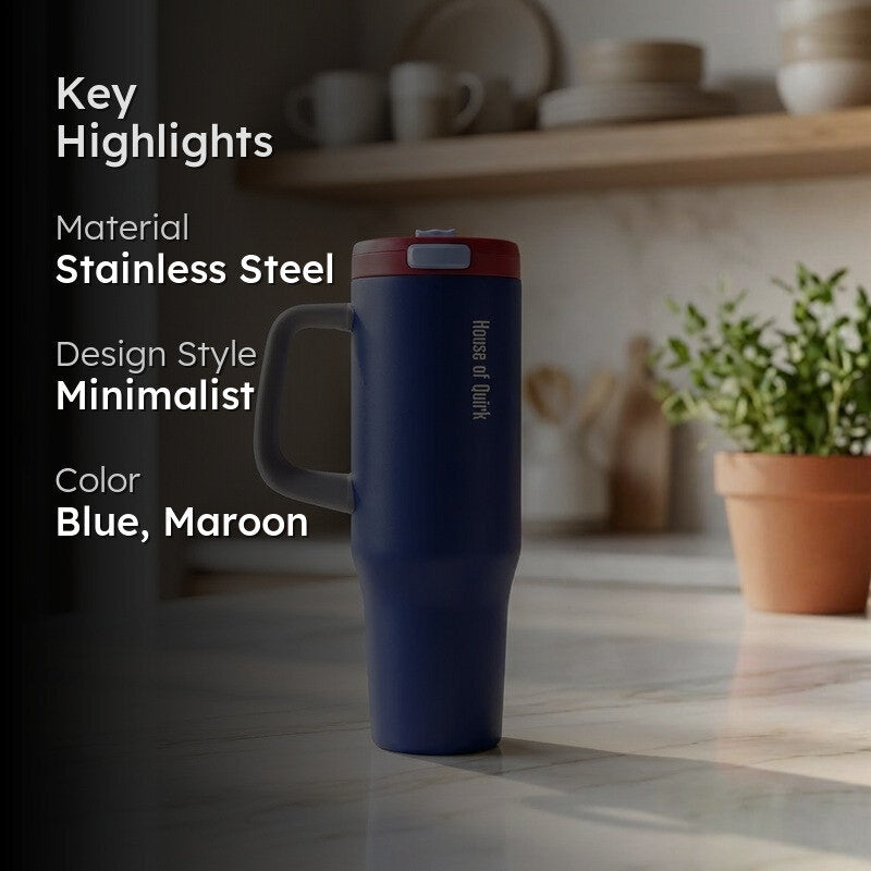 AuraGrip Stainless Steel Tumbler (1200 ML) - Blue media 2