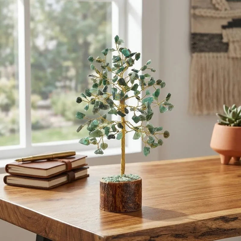 Prosperity Jade Gemstone Tree Decorative Showpiece media 1