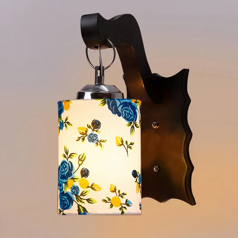 Delphi Printed Wooden Wall Lamp - Blue media 4