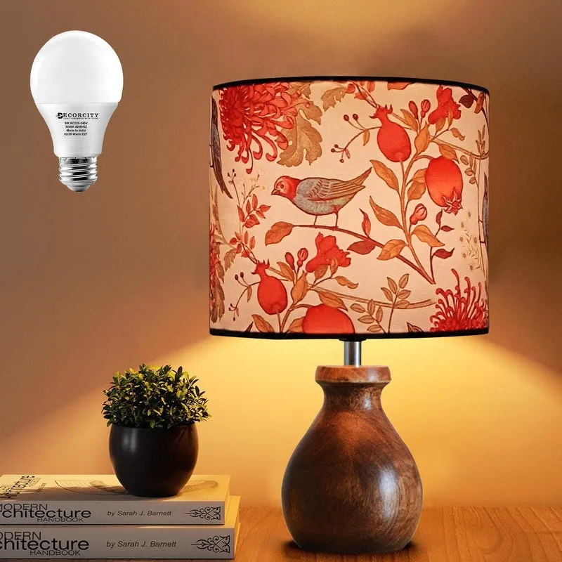 FeatherDrape Wooden Table Lamp media 6