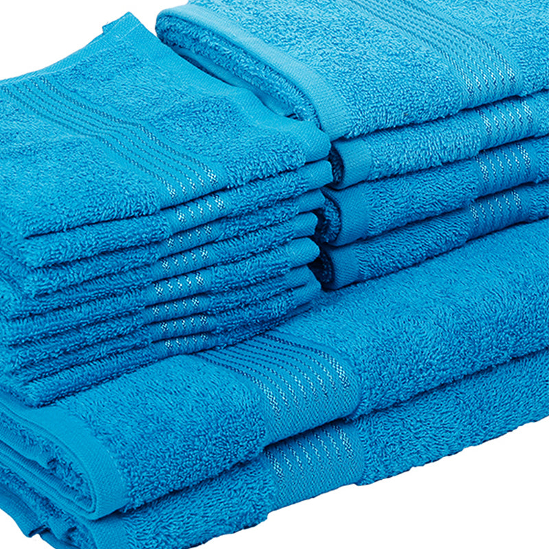 Eva Quick Dry Towel Combo (Blue) - Fourteen Piece Set media 3