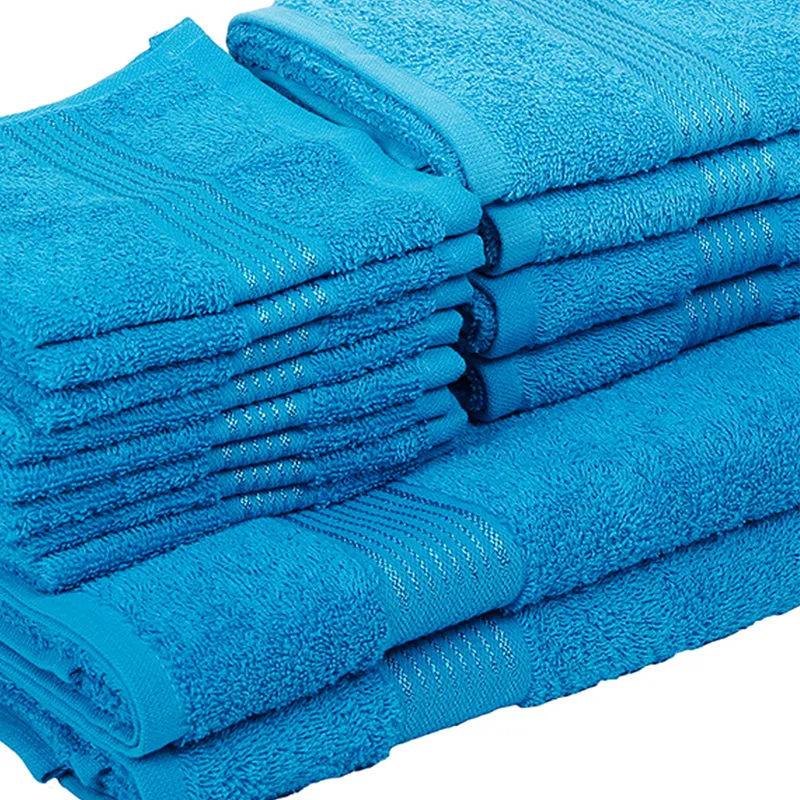 Eva Quick Dry Towel Combo (Blue) - Fourteen Piece Set media 3