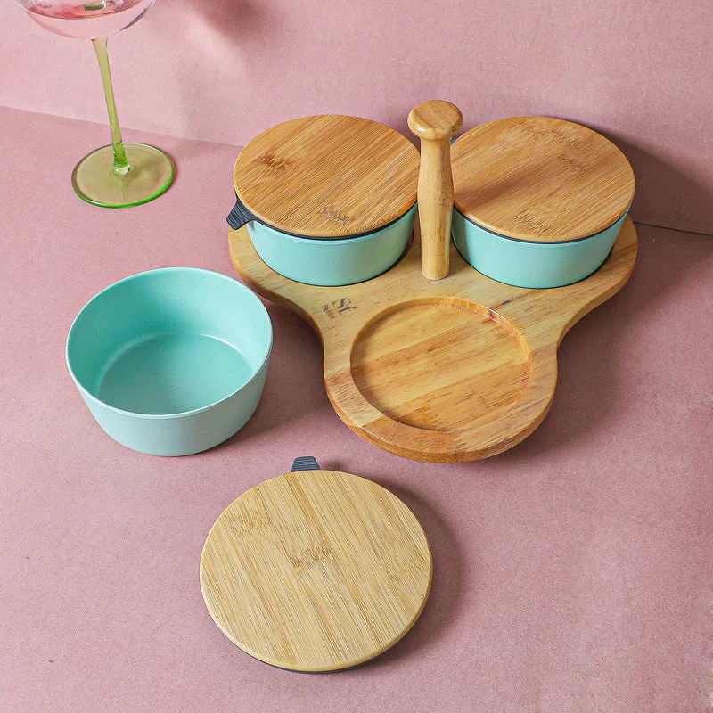 Nava Snack Bowl With Tray (Blue) - Four Piece Set media 6
