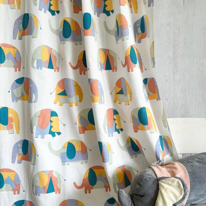 Tranquebar Home Eli Geo Cotton Curtains(Multicolor) - Set Of Two media 1