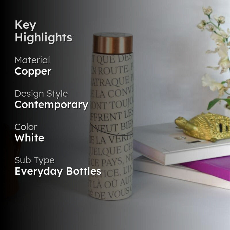 Mirza Modern Copper Water Bottle - 1000 mL media 2