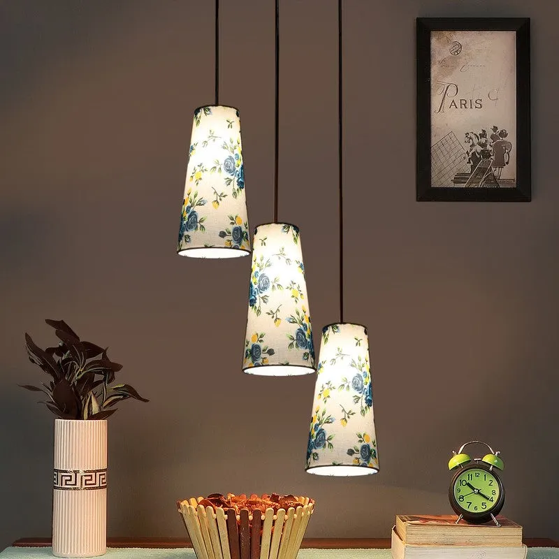 Nordic Neutral Triple Metal Ceiling Lamp - White & Blue media 2