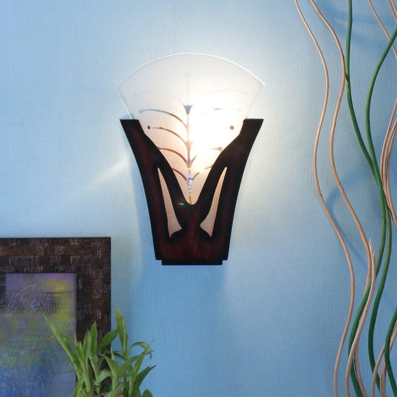 Blora Glass & Wooden Wall Lamp