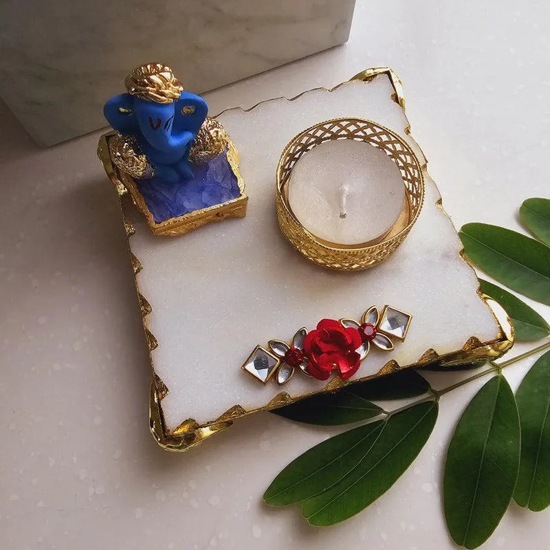 Ganesha Bless Marble Gift Box - Blue media 4