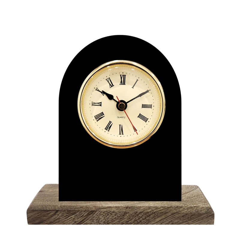 Tempus Luxe Iron & Mango Wood Table Clock media 3