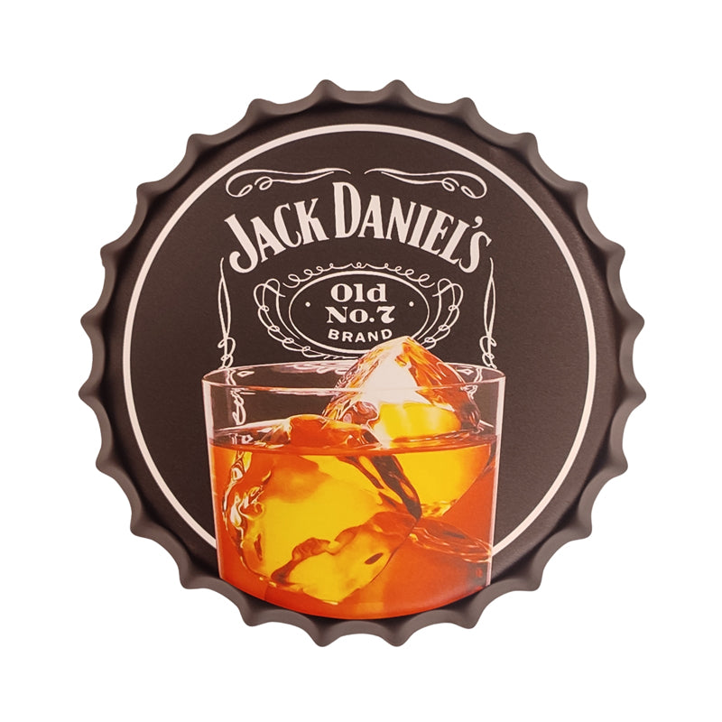 Jack Daniels Glass Bottle Cap Metal Wall Accent media 4