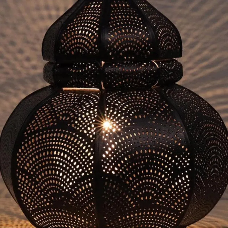 Antique Turkish Lantern Metal Table Lamp - Copper media 5