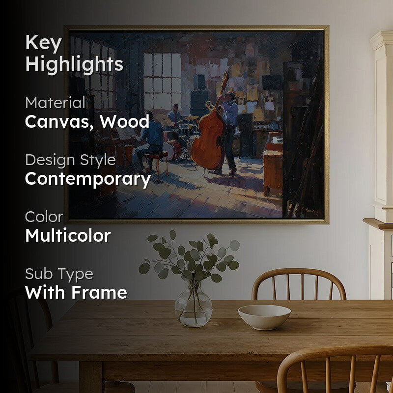 Jazz Circle Canvas Wall Painting With Frame media 2